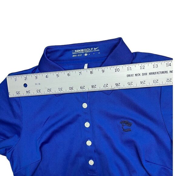 Nike Golf Women’s S Dri-Fit Short Sleeve Fitted Polo Dark Royal Blue Tree Logo* - Picture 6 of 8